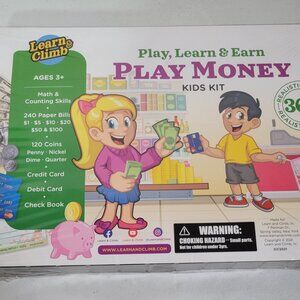 Learn & Climb Play Money New Sealed Kids Kit 364 Realistic Pieces 0481